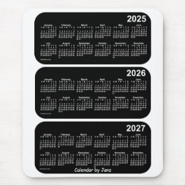 2025-2027 Weißer Neon 3-Jahres-Kalender von Janz Mousepad
