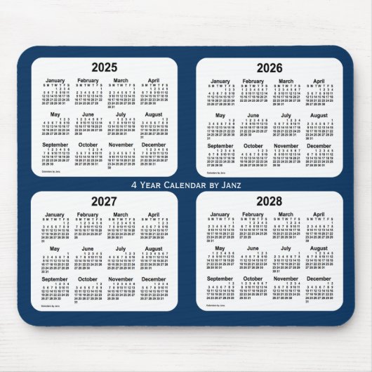 2025-2028 Police Box Blue 4 Year Calendar by Janz Mousepad (Vorne)