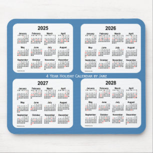 2025-2028 Stahlblau-Feiertags-Kalender durch Janz Mousepad