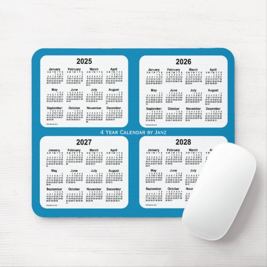 2025-2028 Steel Blue 4 Year Calendar by Janz Mousepad (Mit Mouse)