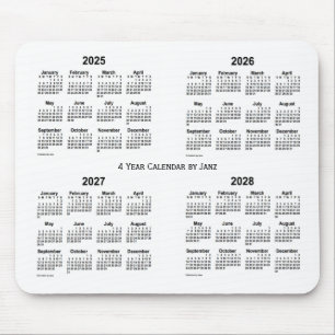 2025-2028 Weißer Vierjahreskalender von Janz Mousepad