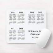 2025-2028 White 3 School Year Calendars von Janz Mousepad (Mit Mouse)