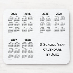 2025-2028 White 3 School Year Calendars von Janz Mousepad