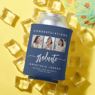 2025 3-Foto Navy Blue Herzlichen Glückwunsch Gradu Dosenkühler