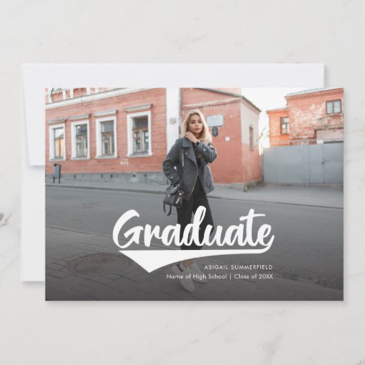 2025 Abschluss 2 Fotos Moderne Grad Ankündigung (Vorderseite)