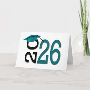 2025 Abschluss Aquamarin und schwarz Karte