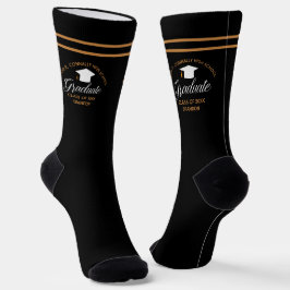 2025 Abschluss Black Gold Custom High School Socken
