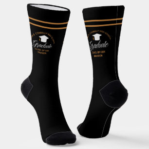 2025 Abschluss Black Gold Custom High School Socken