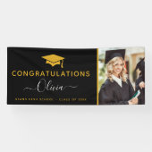 2025 Abschluss Black Gold High School Uni Banner (Horizontal)