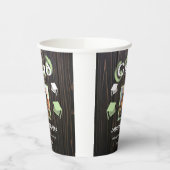 2025 Abschluss Blassgrüner Text und Foto Pappbecher (Links)