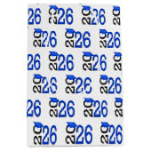 2025 Abschluss Blau und Schwarz Mittlere Geschenktüte (Vorderseite)