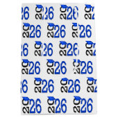 2025 Abschluss Blau und Schwarz Mittlere Geschenktüte (Rückseite)