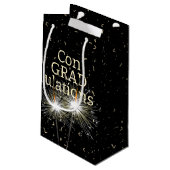 2025 Abschluss Confetti und Sparkler Kleine Geschenktüte (Rückseite Schrägansicht)