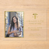 2025 Abschluss der Kindergärtnerei Gold elegantes Acryleinladungen (Vorderseite)