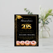 2025 Abschluss "Donuts and Degrees" Folie Einladungspostkarte (Stehend vorne)