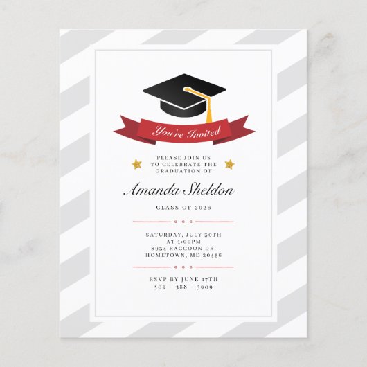 2025 Abschluss Elegant Grad Party Einladung (Vorderseite)
