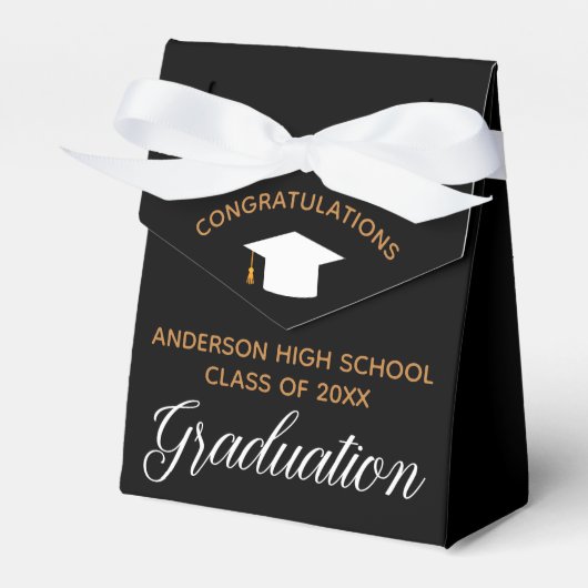 2025 Abschluss Elegantes Schwarzes Gold Benutzerde Geschenkschachtel (Vorderseite)