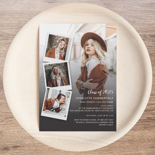2025 Abschluss Foto Collage Open House Party Magneteinladung