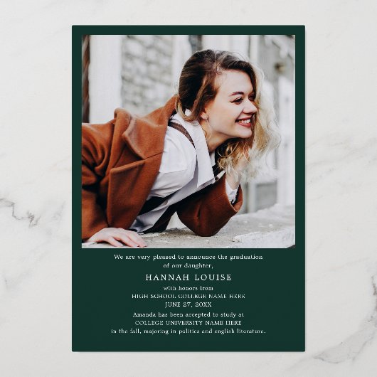 2025 Abschluss Fotos Grad Gold Foil Ankündigung (Rückseite)