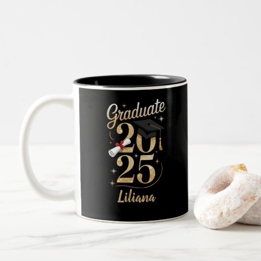 2025 Abschluss-Geschenk Zweifarbige Tasse (Mit Donut)