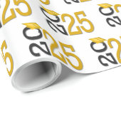 2025 Abschluss Gold und Schwarz Geschenkpapier (Rolleneckpunkt)