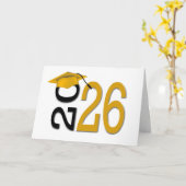 2025 Abschluss Gold und Schwarz Karte (Gelbe Blume)