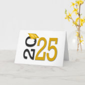 2025 Abschluss Gold und Schwarz Karte (Gelbe Blume)