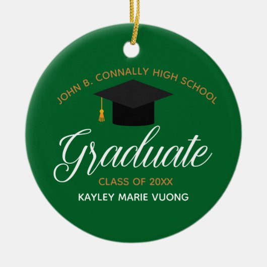 2025 Abschluss Grüne Gold, benutzerdefinierter Hig Keramik Ornament (Vorne)