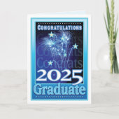 2025 Abschluss Herzlichen Glückwunsch Feuerwerk Karte (Vorderseite)