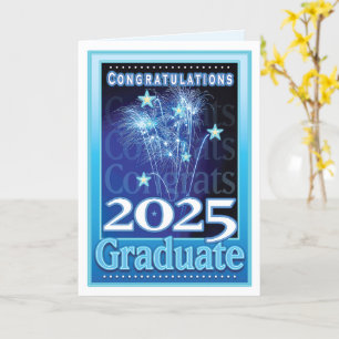 2025 Abschluss Herzlichen Glückwunsch Feuerwerk Karte