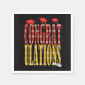 2025 Abschluss in Rot- und Goldschulfarben Serviette (Vorderseite)