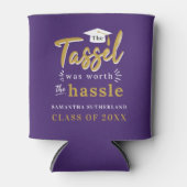 2025 Abschluss Lila Tassel war es wert, die Mühe Dosenkühler (Vorderseite)