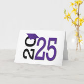 2025 Abschluss Lila und schwarz Karte (Gelbe Blume)