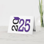 2025 Abschluss Lila und Schwarze Schulfarben Karte (Vorderseite)