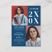 2025 Abschluss Multi-Foto Party Mini-Einladung Begleitkarte (Vorderseite)