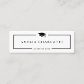2025 Abschluss-Namenskarte - Moderne Minimalistisc Telefonnummerkarte (Vorderseite)