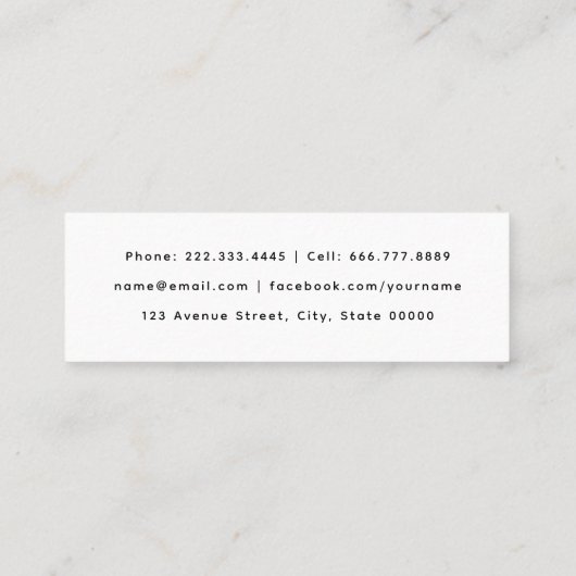 2025 Abschluss-Namenskarte - Moderne Minimalistisc Telefonnummerkarte (Rückseite)