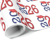 2025 Abschluss rot und blau Geschenkpapier (Rolleneckpunkt)