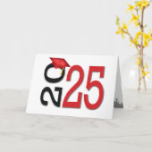 2025 Abschluss Rote und Schwarze Schulfarben Karte (Gelbe Blume)