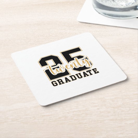 2025 Absolvent Rechteckiger Pappuntersetzer (angewinkelt)