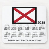 2025 Alabama State Flag Calendar von Janz Mouse Pa Mousepad (Vorne)