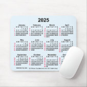 2025 Alice Blue 52 Weeks ISO Calendar by Janz Mousepad (Mit Mouse)