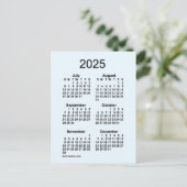 2025 Alice Blue 6 Month Mini Kalender von Janz Postkarte (Stehend Vorderseite)