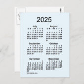 2025 Alice Blue 6 Month Mini Kalender von Janz Postkarte (Vorne/Hinten)