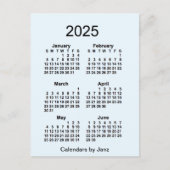 2025 Alice Blue 6 Month Mini Kalender von Janz Postkarte (Vorderseite)