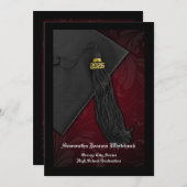 2025 Ankündigung des Abschlusses Maroon Tassel Cha (Vorne/Hinten)