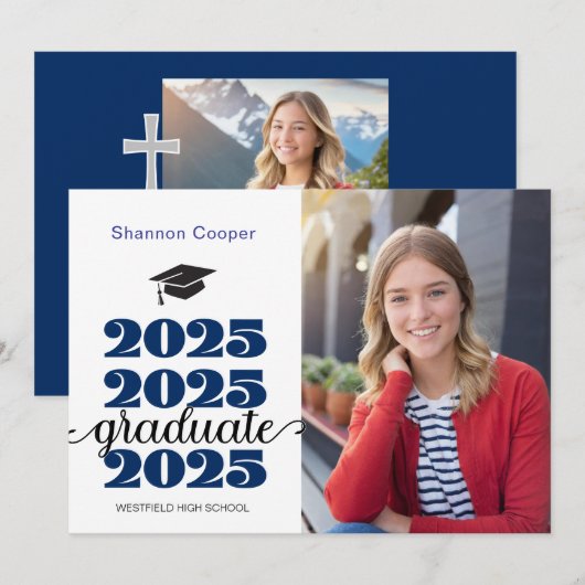 2025 Ankündigung von Christlich Blue Abschluss Fot (Vorne/Hinten)