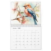 2025 Aquarell-Vogelbaum monatliche Mauer Kalender (Jan 2027)