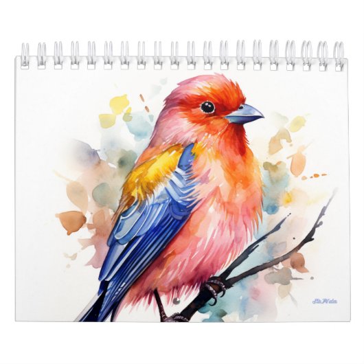 2025 Aquarell-Vogelbaum monatliche Mauer Kalender (Titelbild)