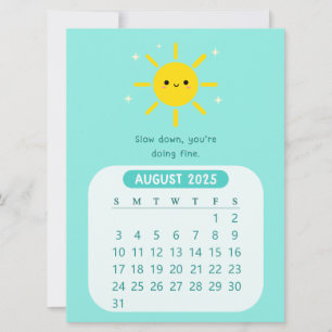 2025 August Monatlicher Kawaii Motivationskalender Einladung